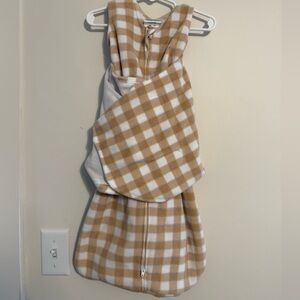 HALO Tan and White SleepSack Swaddle